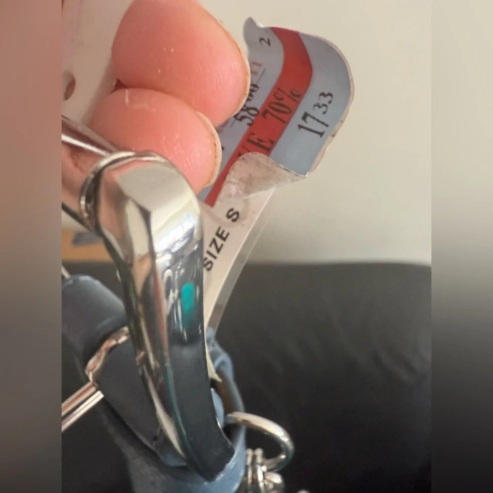 AUTHENTIC MICHAEL KORS LEATHER BELT BLUE W/MK CHARM LOGO BUCKLE SIZE small new - Picture 9 of 11